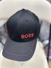 Image of Hugo Boss Adult Unisex Black Baseball Cap One Size Adjustable New with Tags
