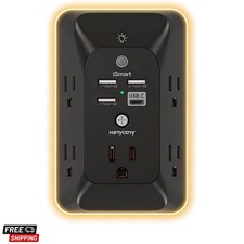 Outlet Extender with Night Light, Multi Plug Outlet Splitter, USB Wall Charge...