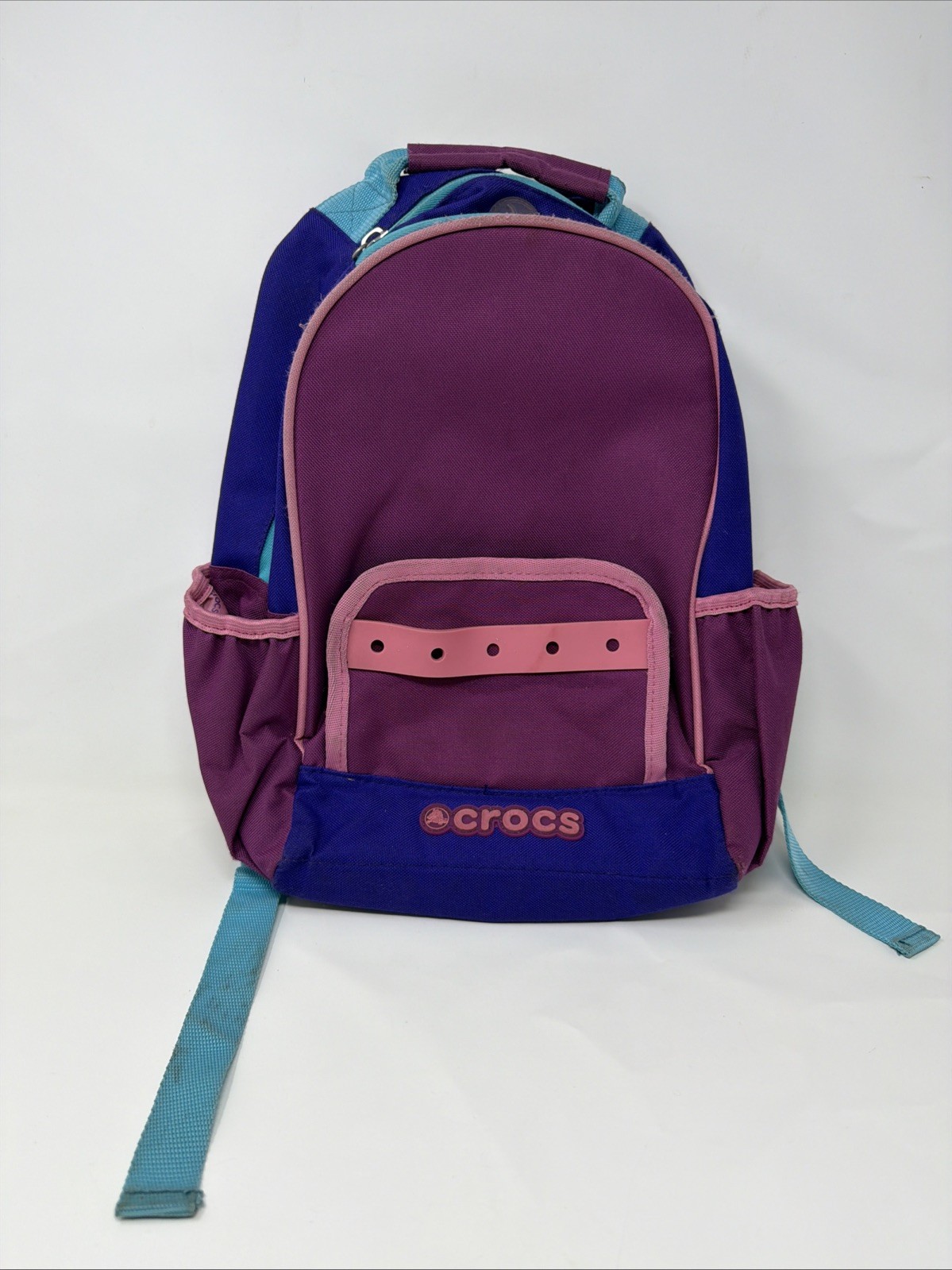 Crocs Purple/Blue/Pink Girls Mini Zipper Backpack  14”