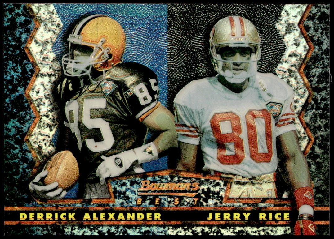 1994 Stadium Club #27 Derrick Alexander / Jerry Rice Bowman's Best Refractors