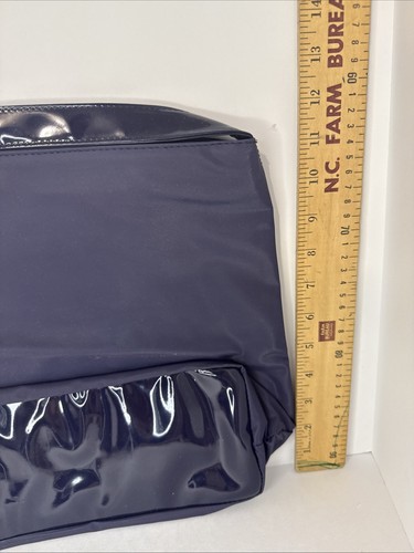 Navy Blue Vinyl Tote Bag Large Travel Storage Bag Durable - Picture 3 of 4