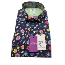 R2 Amsterdam Navy Floral Liberty of London Print Shirt RRP £129