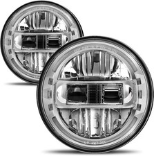 7 Inch LED Headlights Round Halo Hi Lo Beam Replacement For Jeep Wrangler