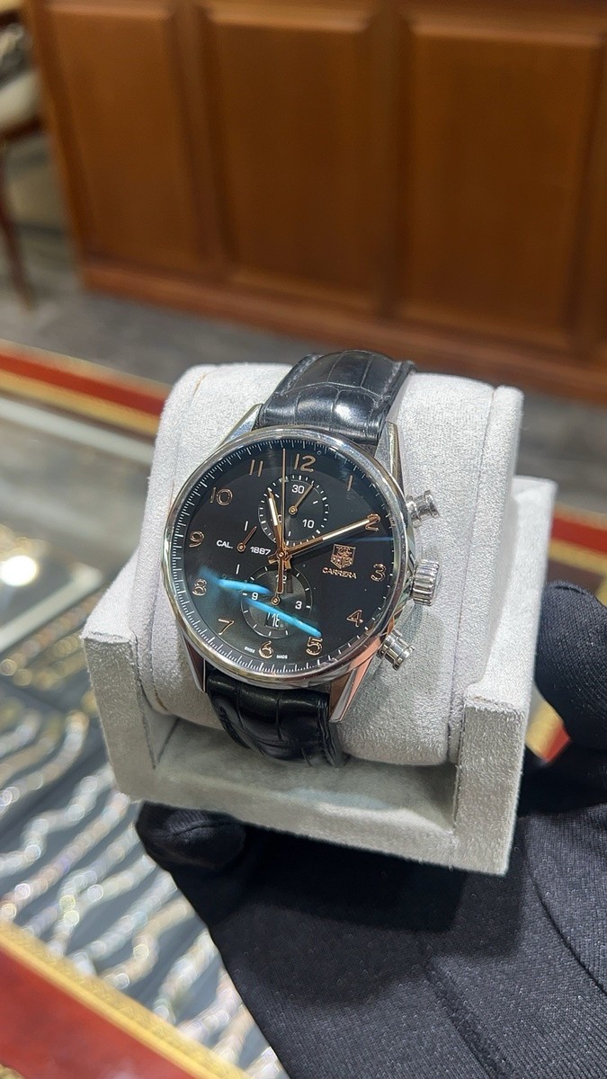 Tag Heuer Carrera 1887 43MM Chronograph Rose Gold Accents Ref