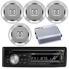 Pyle Bluetooth Marine Radio MP3/USB/SD CD AM/FM, 400W Amp, 4x 5.25" Speakers