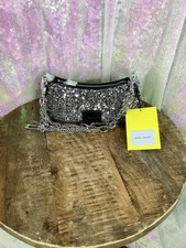 Marc Jacobs The Charm Shoulder Bag Black/Silver Sequined AUTHENTIC NWT