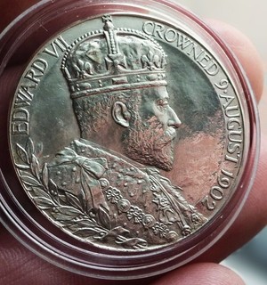 1902 SILVER Medal Edward VII and Alexandra Coronation Official Royal Mint 31mm