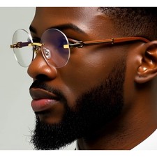 Eye Glasses Clear Lens UV400 Protection Hip Hop Music Party Festival Gold Frame