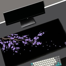 Black Sakura Gaming Mouse Pad Kawaii Purple Large Office Carpet Accessories