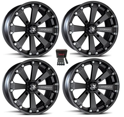 MSA M20 Kore ATV Wheels/Rims Black 14'' Kawasaki Brute Force IRS (4)