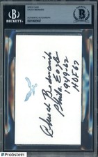Chuck Bednarik HOF Signed Index Card Deceased 2015 BGS BAS AUTO