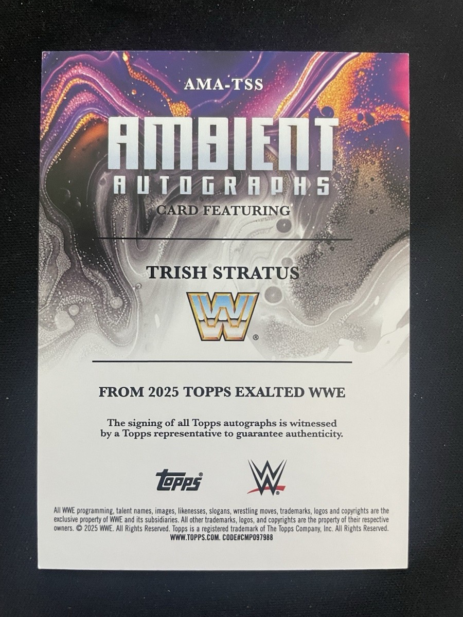 2025 Topps Exalted WWE Trish Stratus Ambient Auto On Card