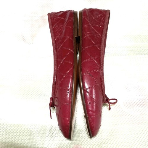 Chanel Flat Shoes Red Leather With Ribbon Size 35.5 US About5.5 For Women - Picture 6 of 24