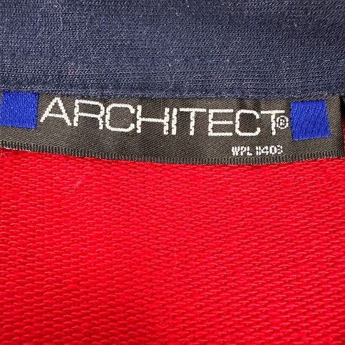 Architect Red Quilted Texture Long Sleeve Polo Shirt Mens Size XL - Picture 4 of 8