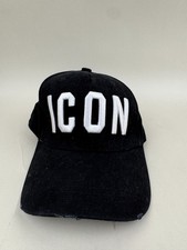 DSQUARED2 ICON Baseball Cap Black Distressed Dean  Dan Caten Adjustable Hat