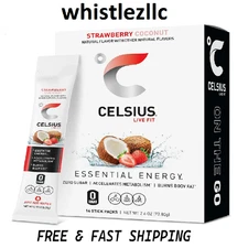 CELSIUS On The Go Energy Drink Mix, Strawberry Coconut (14 Stick Pack)