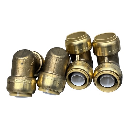 SharkBite U256LFA4 3/4" 90° Brass Push-to-Connect Elbow PEX Copper 4 Pack
