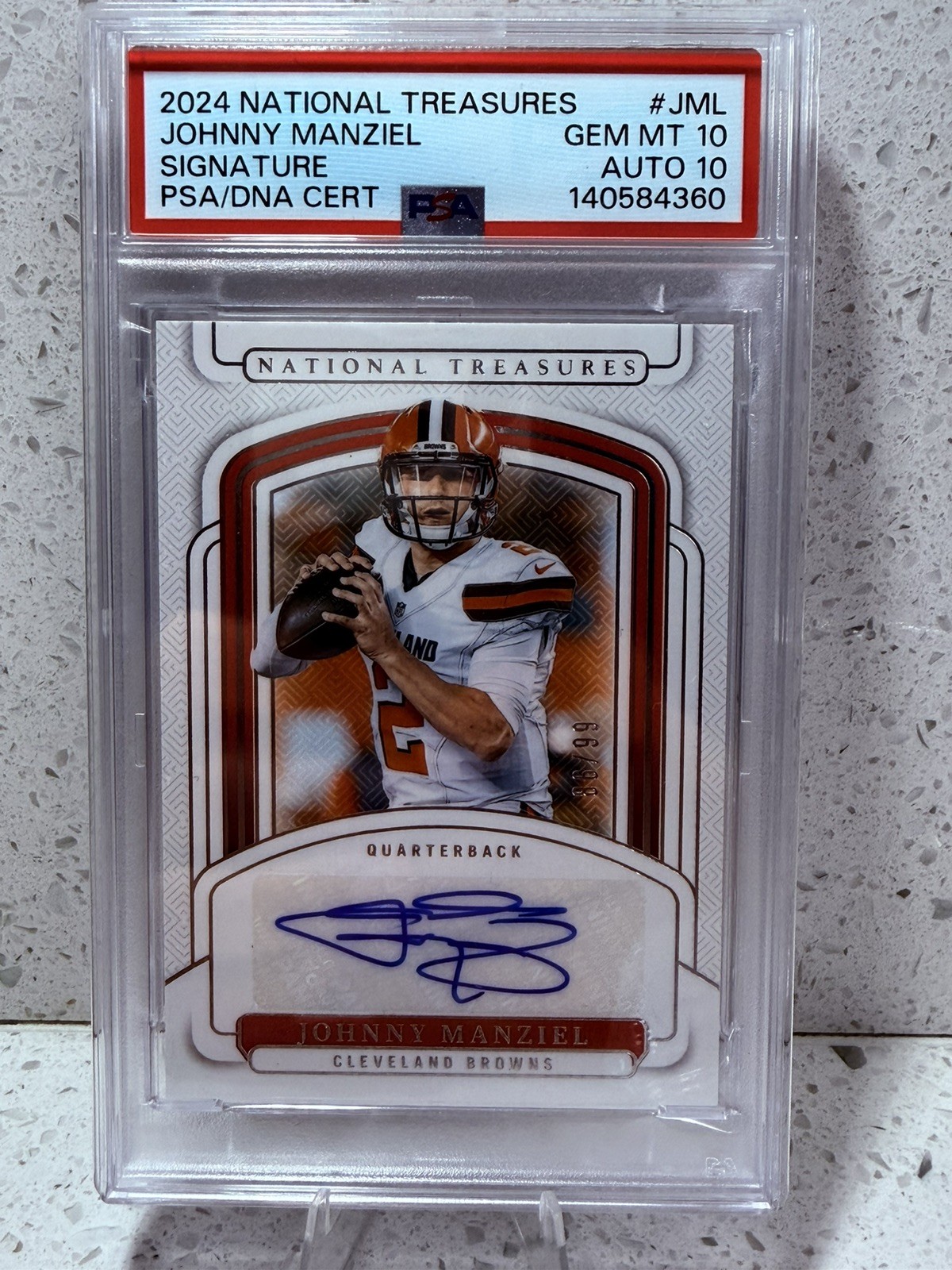 🔥Johnny Manziel [#JML /99] – 2024 National Treasures – PSA 10 Auto 10 - POP 1🔥