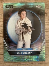 2024 Topps Chrome Star Wars Hyperspace Leia Organa 91 Aqua Sonar Refractor /199