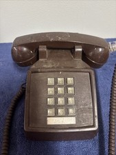 Vintage 85 Chocolate Brown ITT Push Button Desk Telephone 2500