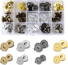 40 Sets 14mm/18mm Magnetic Snaps for Purses and Totes,Magnetic Fastener Repla...