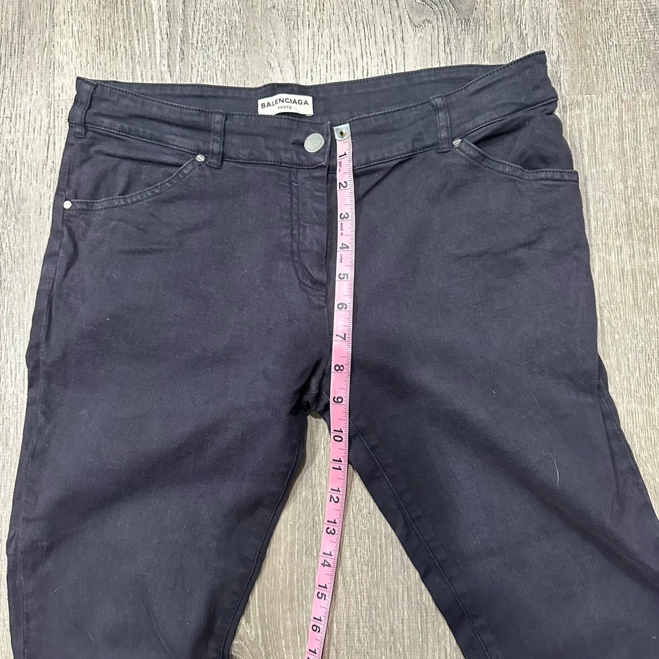 Balenciaga Pants Jeans Womens EU 42 Black Mid-Rise Zip Skinny Designer Jeans - Image 4 of 4