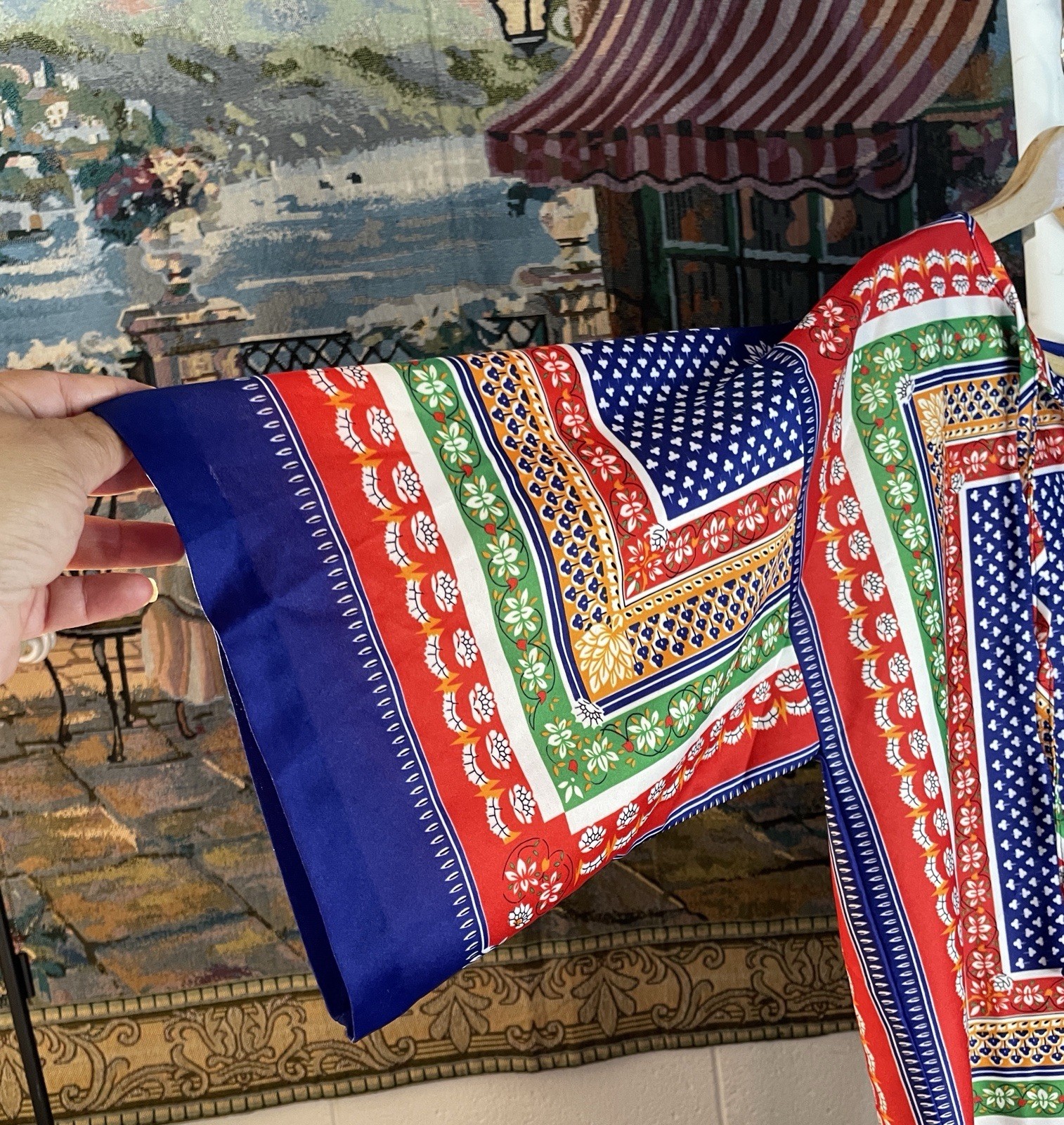 Top Notch Boho Patterned Collared Shirt 1970s Sho… - image 4