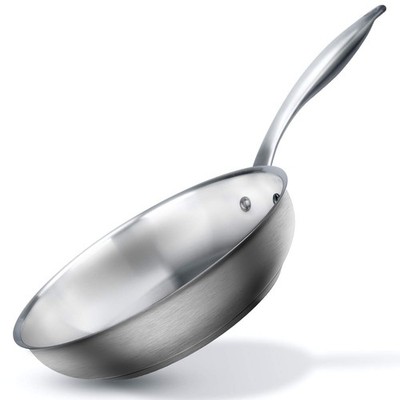 Professional Stainless Steel Fry Pan, Induction Ready Cookware with Impact-bo...