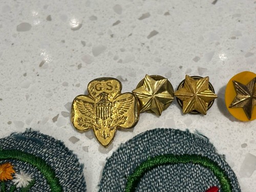 Vintage Girl Scout Sterling Silver Ring Stamped , Patches, And Pins - Picture 8 of 21