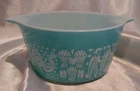 Vintage Pyrex #473 Turquoise Blue Amish Butterprint 1 QT Casserole Dish No Lid