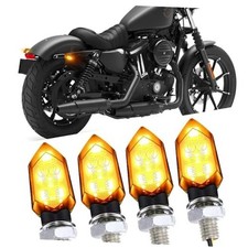 4 Pieces Motorcycle Indicators Turn Signal Lights 5 LED 12V 4Pcs Black Smoke