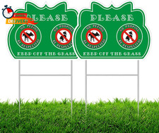 No Peeing/Pooping, Be Respectful Dog Sign, Keep off the Grass Yard Sign with Met