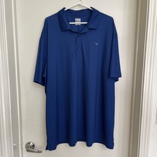 Callaway Opti-Dri Polo Shirt Mens 2XL Blue Golf Performance Stretch