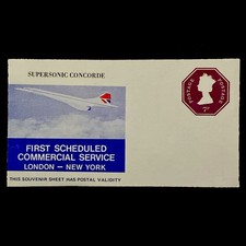 Concorde First Scheduled Commercial Service London New York Postal Sheet