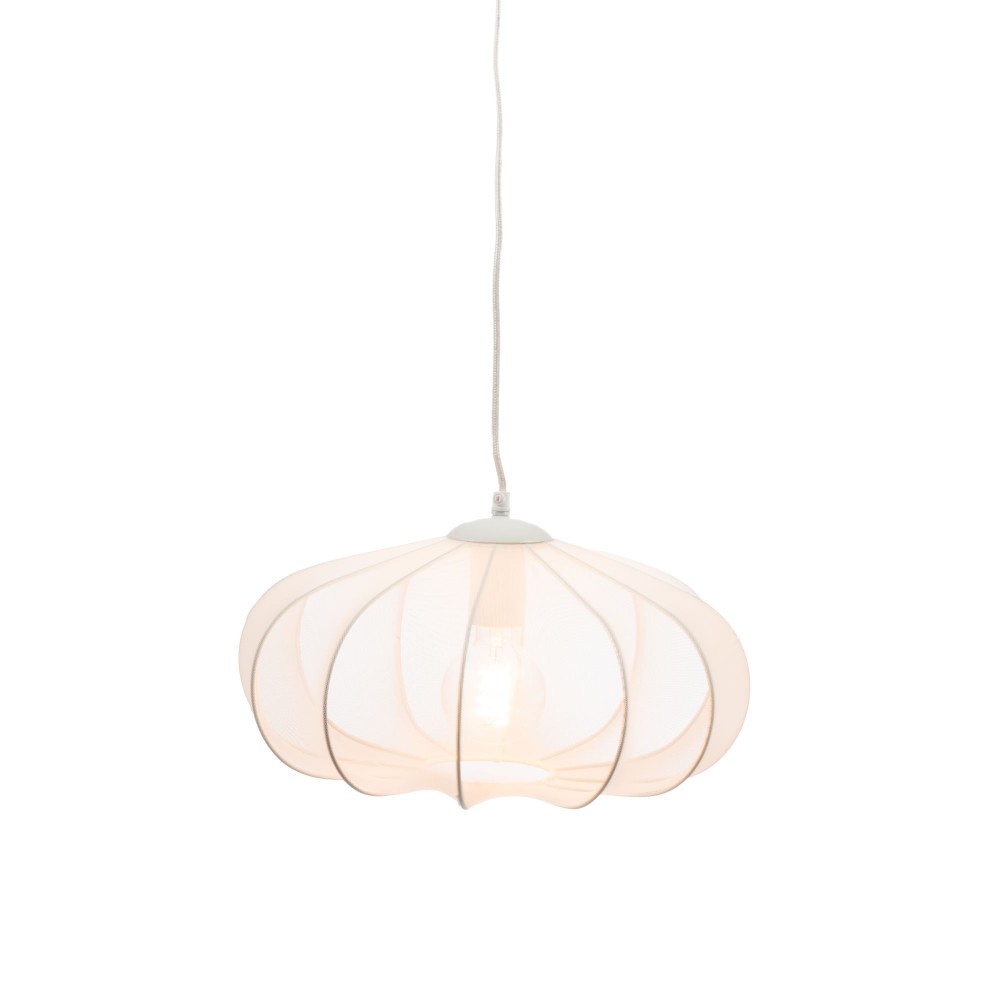 Suspension Betty blanche 38 cm idéale pour éclairer une table de salle à manger