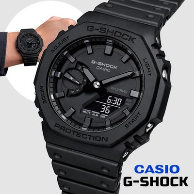 Casio G-Shock GA-2100-1A1 Triple Black CasiOak Analog Digital Men Watch New