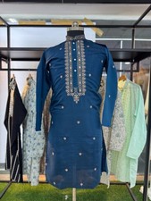 Exclusive Cotton Kurta Pajama Set For Men With Heavy Embroidery Designer Look