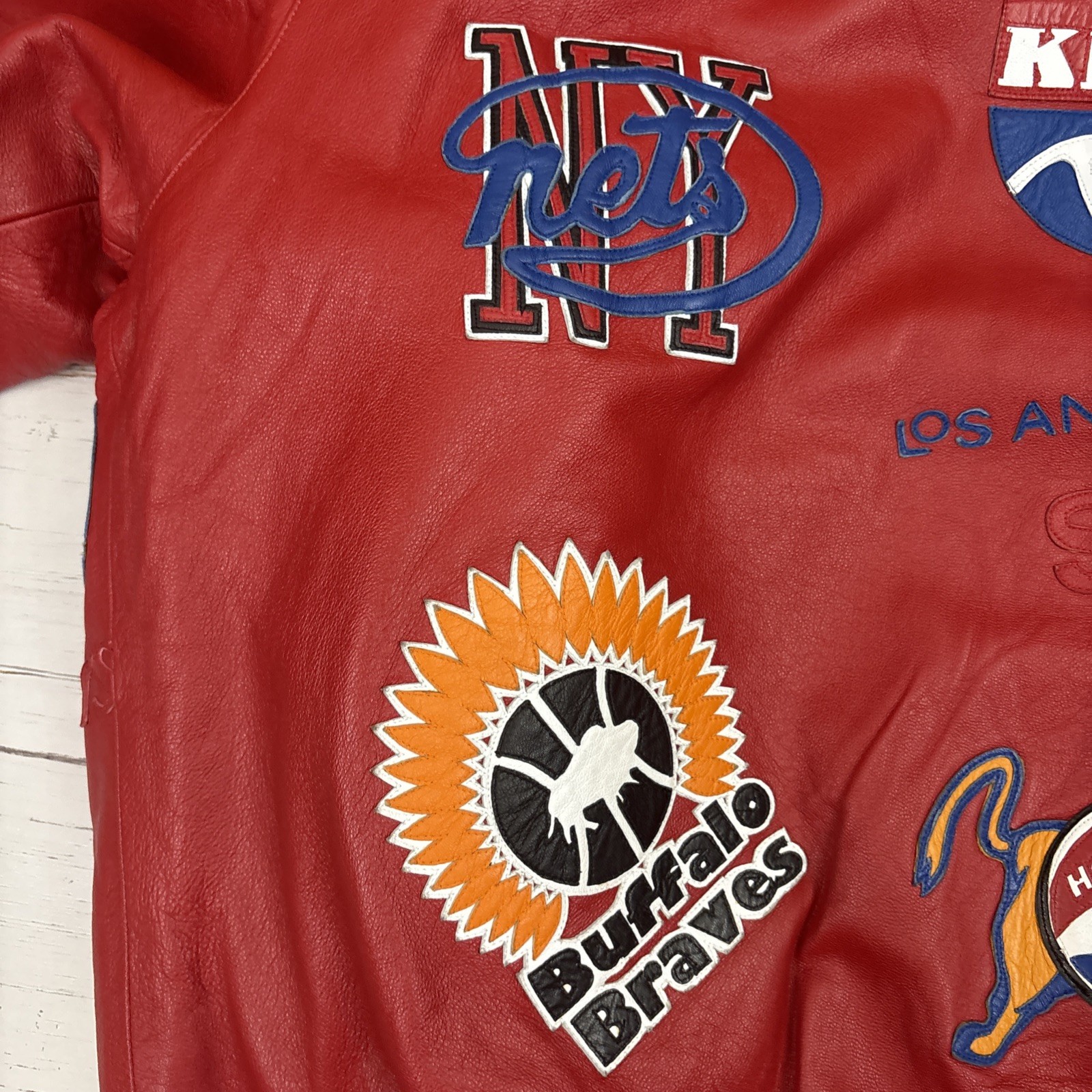 Jeff Hamilton Jacket NBA ABA Throwback Logos Red … - image 21