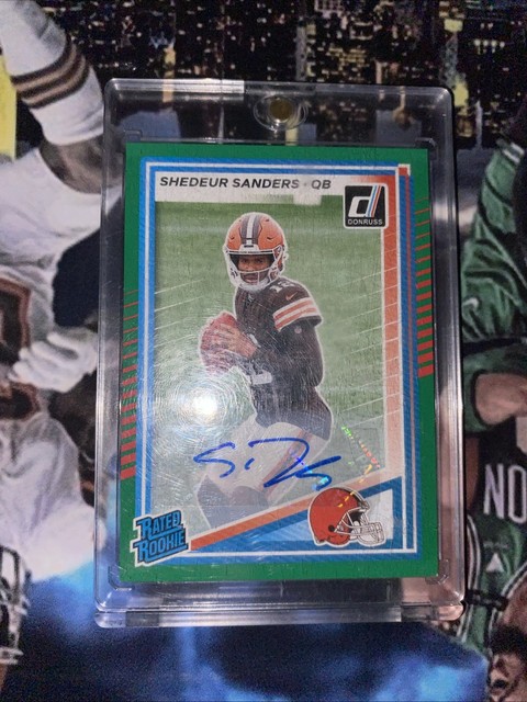 Shedeur Sanders 2025 Panini Donruss Rated Rookie Green Autographs