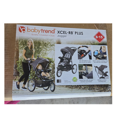Baby Trend XCEL-R8 Plus Jogger Stroller Liberty Grey Single S-15 Cup Holders