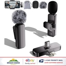 Dual Clip-On Lavalier Microphones with Noise Reduction for Smartphones  Tablets
