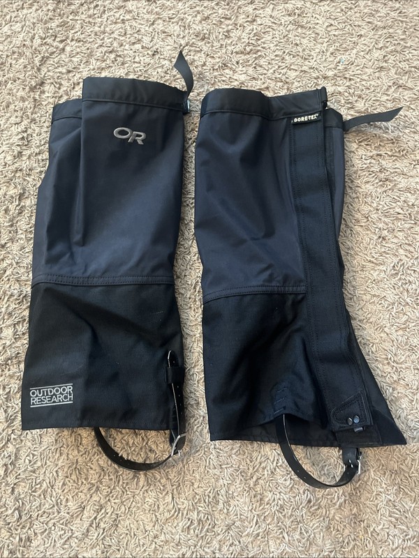 Outdoor Research Crocodile Gaiters Leg Protectors, Size Large, Black, Gore-Tex