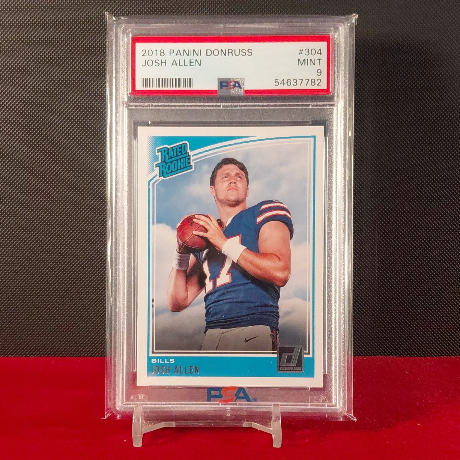 Panini Donruss 2018 Josh Allen Rated Rookie RC #304 Buffalo Bills PSA 9