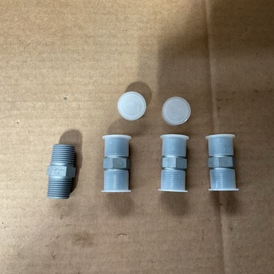 Parker 1/2 FF-S 1/2'' NPT Hex Nipple 6000 PSI Hydraulic Pipe Fitting,Lot of 4