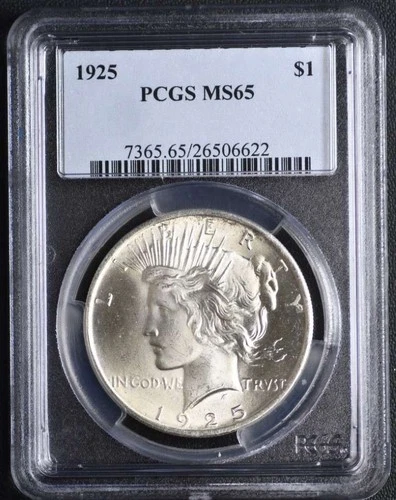 1925 Peace Dollar PCGS MS65
