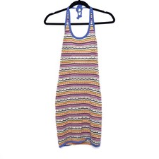 URBAN OUTFITTERS Knit Halter Mini Dress Multicolor Bodycon Fit Casual Women's S