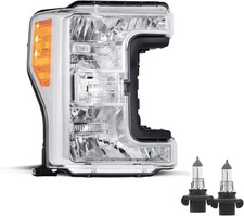 Headlight Assembly Halogen Model W/Dual Beam Bulbs Compatible with 2017-2019 For