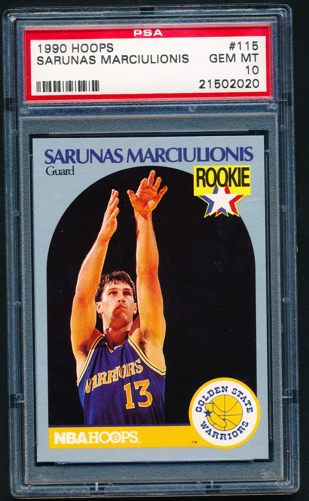 1990-91 NBA Hoops Sarunas Marciulionis Rookie Card #115 PSA 10 GEM MINT HOF RC
