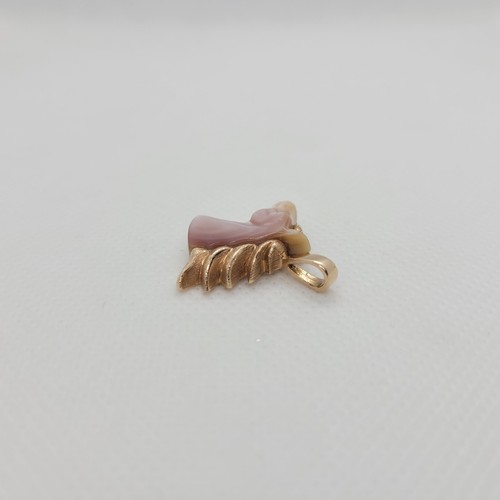 Kabana Horse Pendant 14K Rose Gold Pink Mother of Pearl Equestrian Charm Rare - Picture 8 of 11