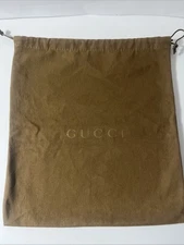 Gucci Brown/Tan Medium  Drawstring Dust Bag Dustbag Storage Cover 14.5” X 13”